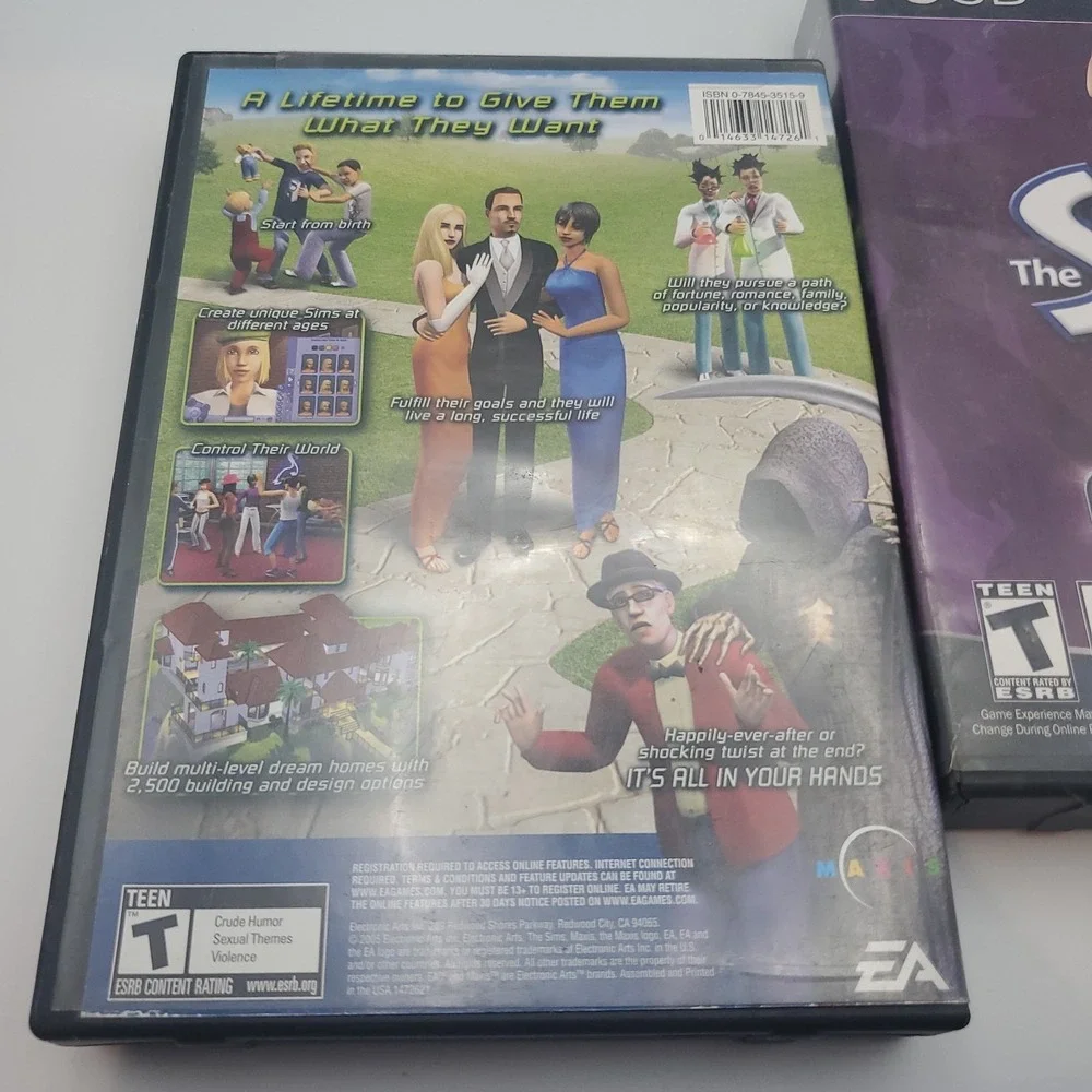 PC The Sims 2 Base Game + Nightlife Expansion Pack Bundle CIB W/ Keys